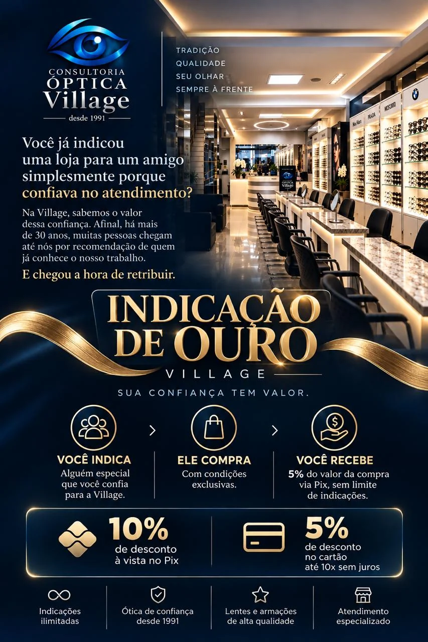 Arte oficial da campanha Indicação de Ouro Village